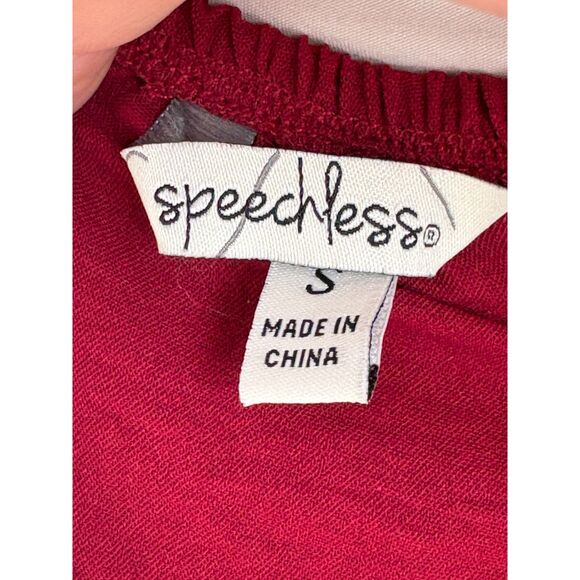 Speechless Red Long Sleeve Mini Fit n Flare Dress Size S Cutouts Sexy Romantic - Picture 6 of 9